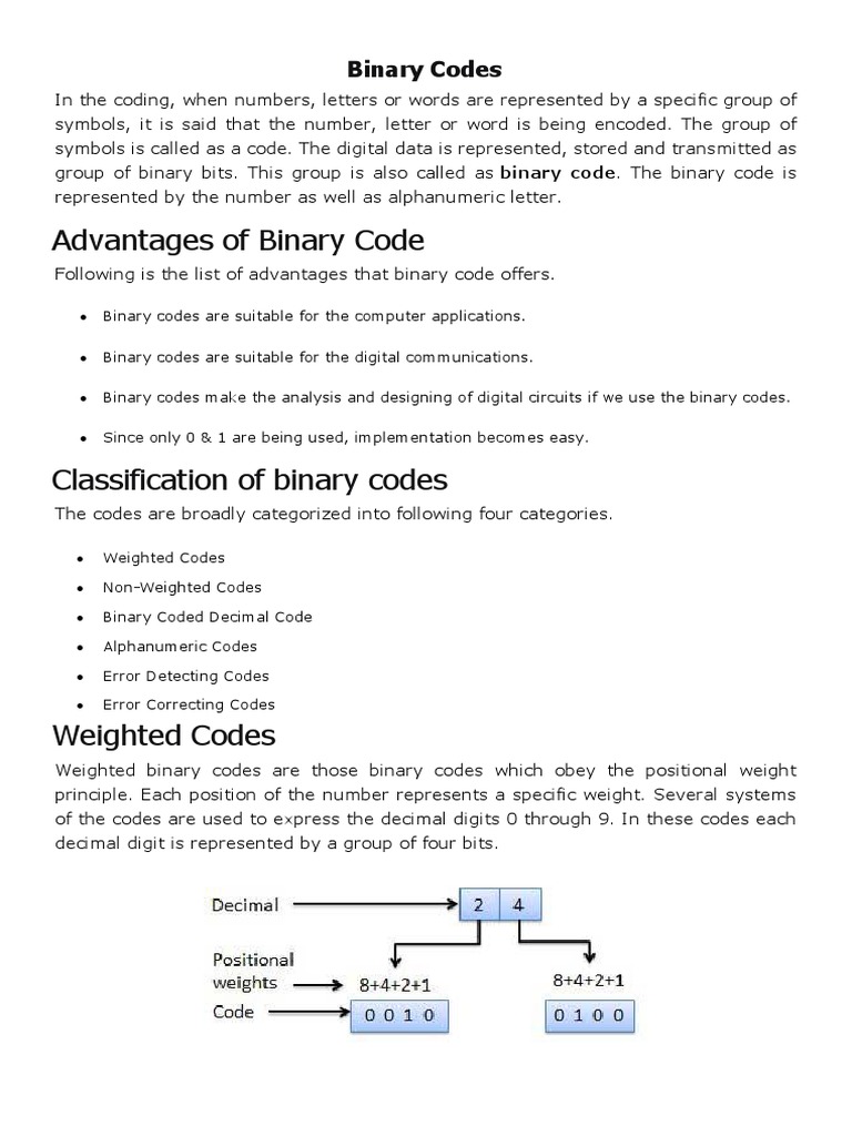 Binary Codes | PDF | Ebcdic | Binary Coded Decimal