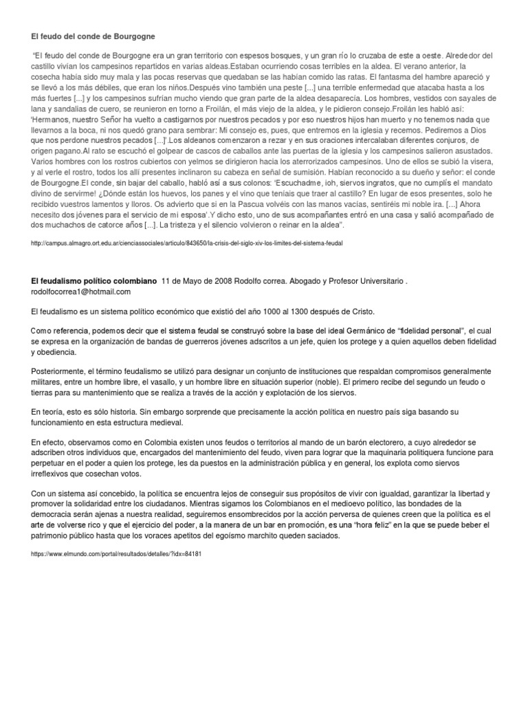 Crisis en el feudo de Bourgogne | PDF | Feudalismo