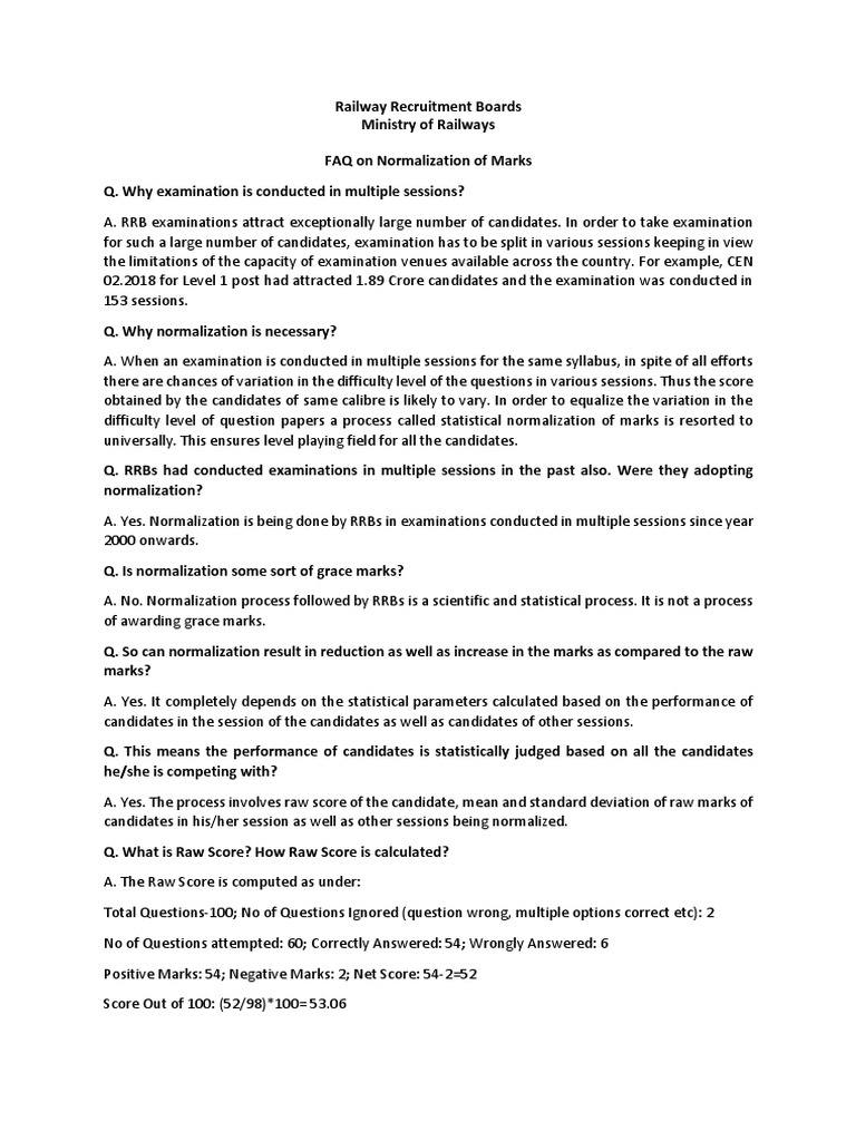 Normalization FAQ PDF | PDF | Standard Score | Standard Deviation