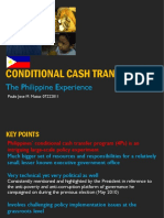 Conditional Cash Transfers: The Philippine Experience