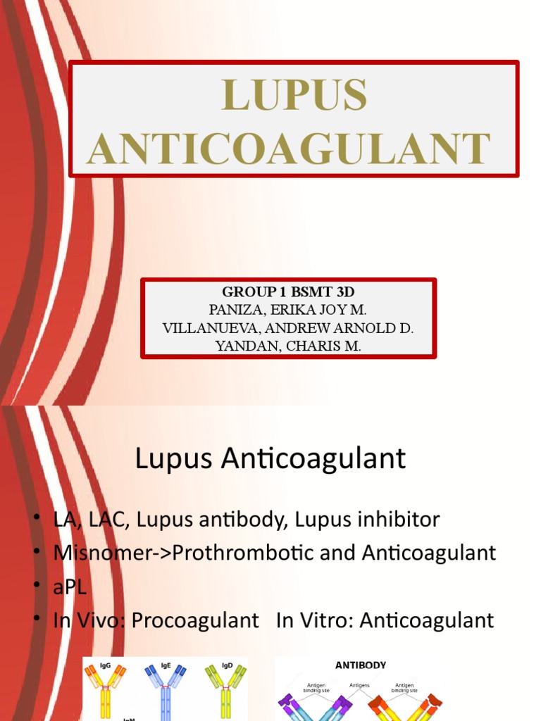 Lupus Anticoagulant PDF Coagulation Blood Proteins