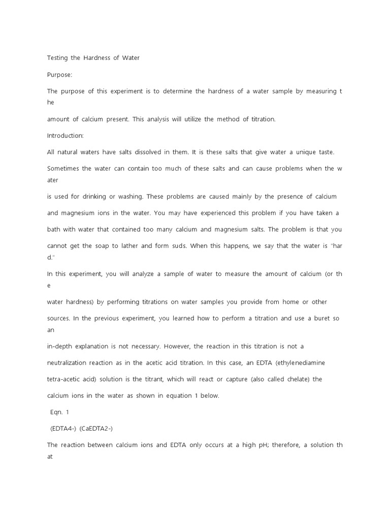 EDTA Titration Background PDF Titration Chemistry