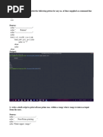 Write A Shell Script To Print The Following Pttrns For Any No. of Lines Supplied As Command Line Argument