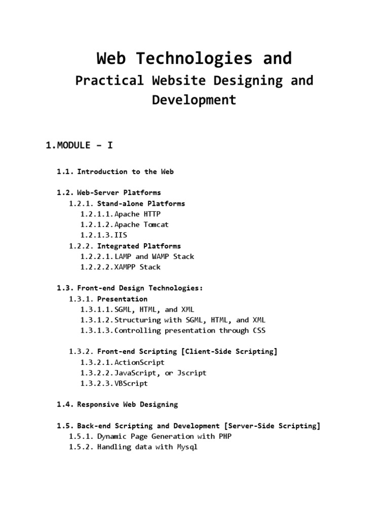 Web Technologies for Practical Design | PDF
