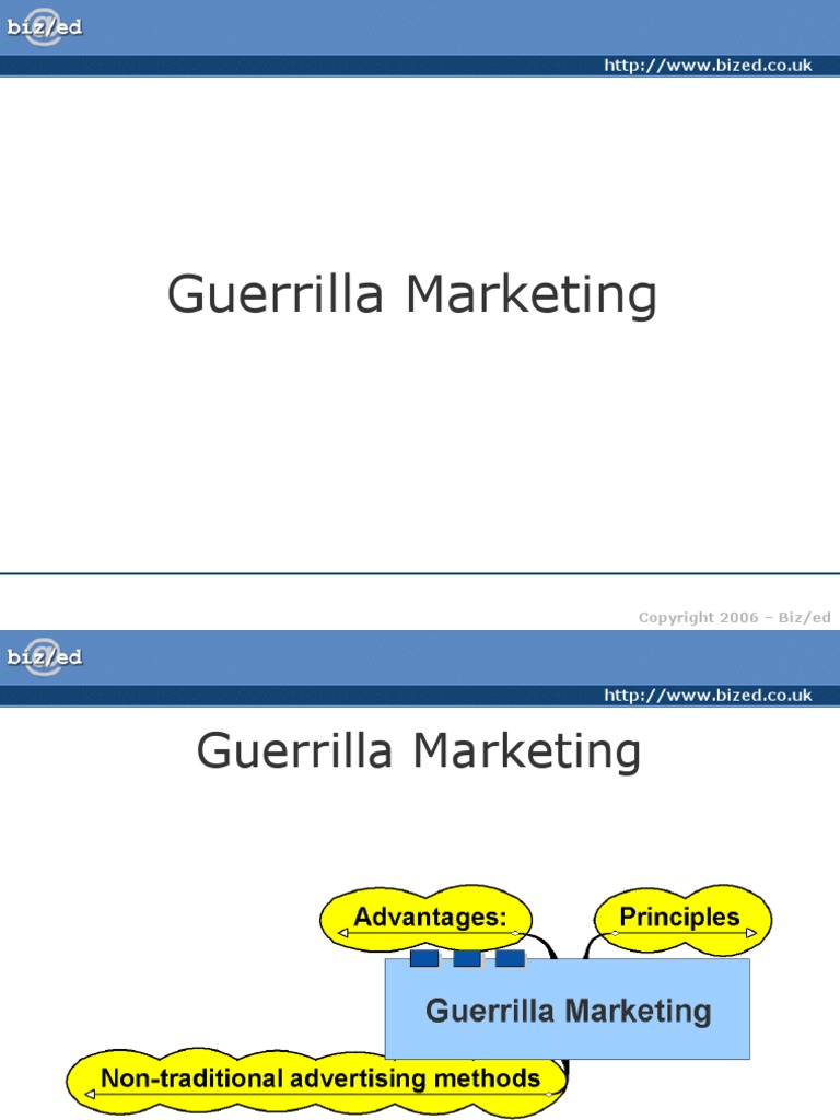 Guerrilla Marketing Strategies Guide | PDF | Advertising | Internet
