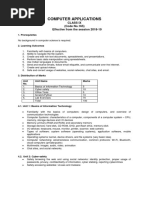 Computer Applications: Class Ix (Code No.165) Effective From The Session 2018-19