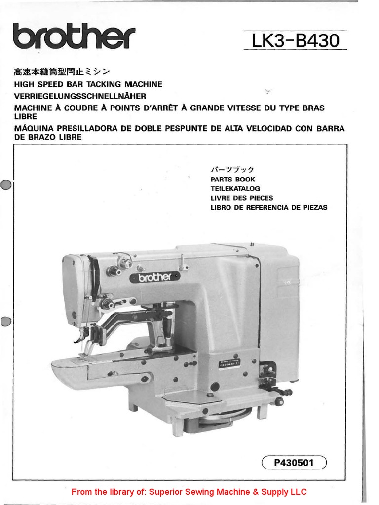Work Clamp Set A Brother LK3-B430 Bartack Sewing Machine