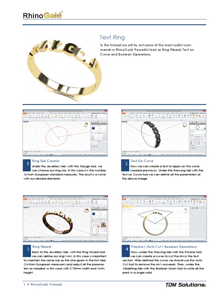 RhinoGold Ring Design Tutorial | PDF | Home & Garden | Technology ...
