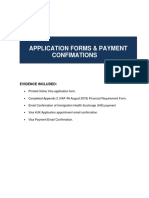 Application Forms & Payment Confimations: Evidence Included