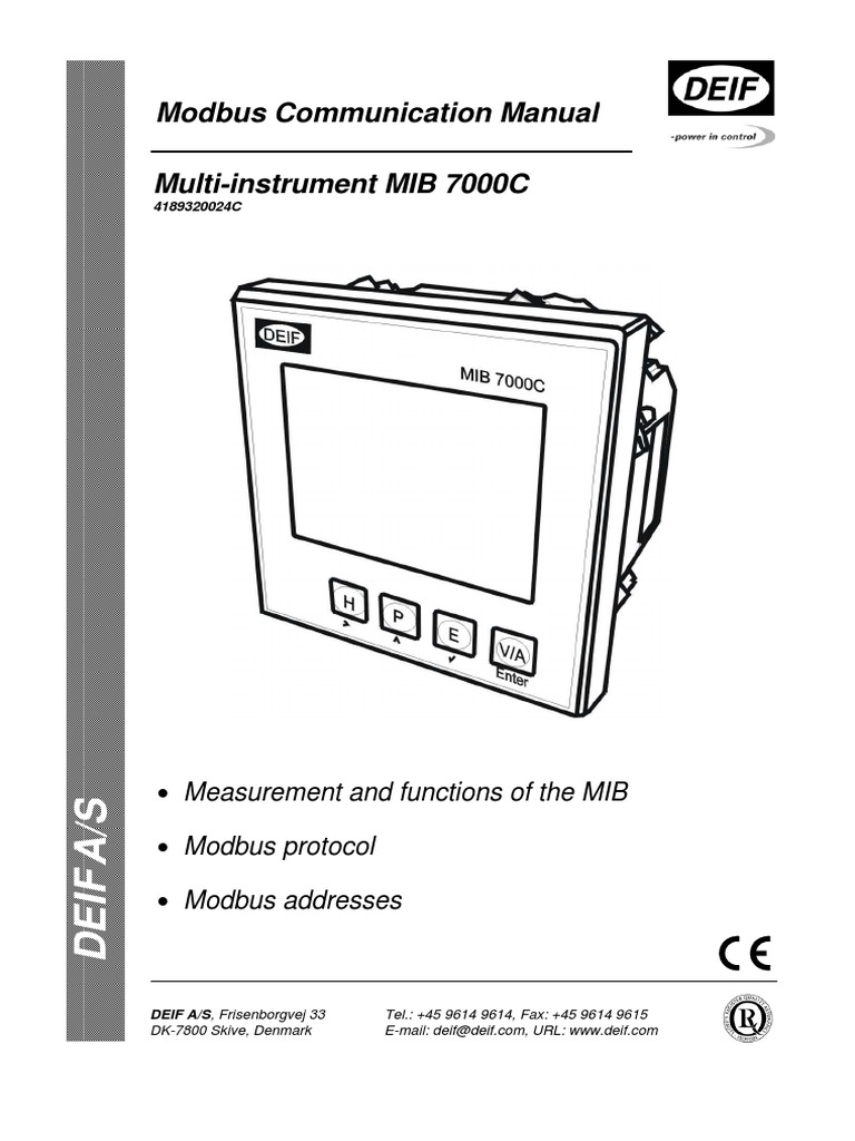 MIB, Modbus Comm. Manual 4189320024 UK | PDF | Computer Data ...