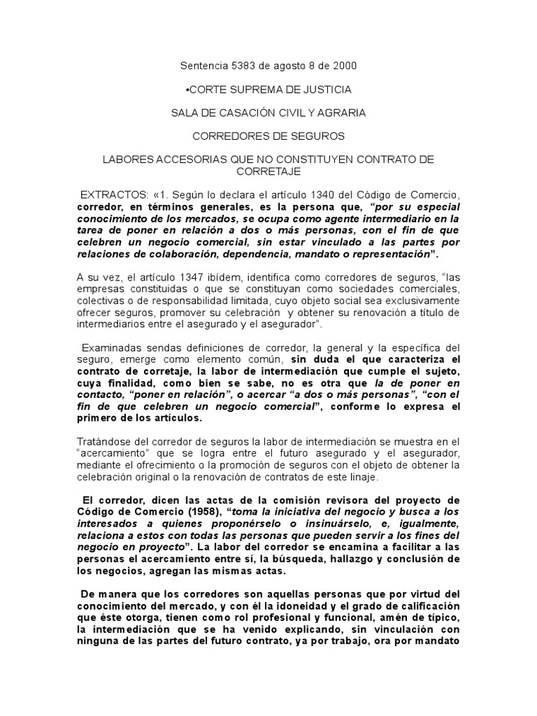 Labores Accesorias Que No Constituyen Contrato de