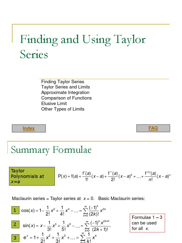 Kuliah Taylor Series Algebra Computational Science