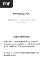 Polynomial ADT: Specification, Implementation and Correctness