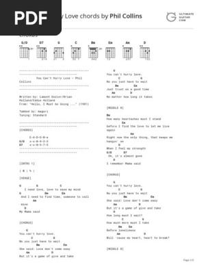 Supremes The Phil Collins You Can T Hurry Love Chords Pdf Songs Musical Compositions