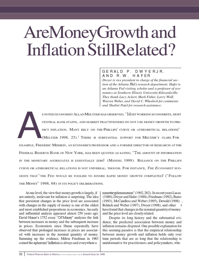 Are Money Growth and Inflation Still Related Spanish PDF
