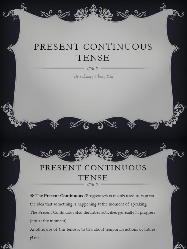 Present Continuous Tense Guide | PDF