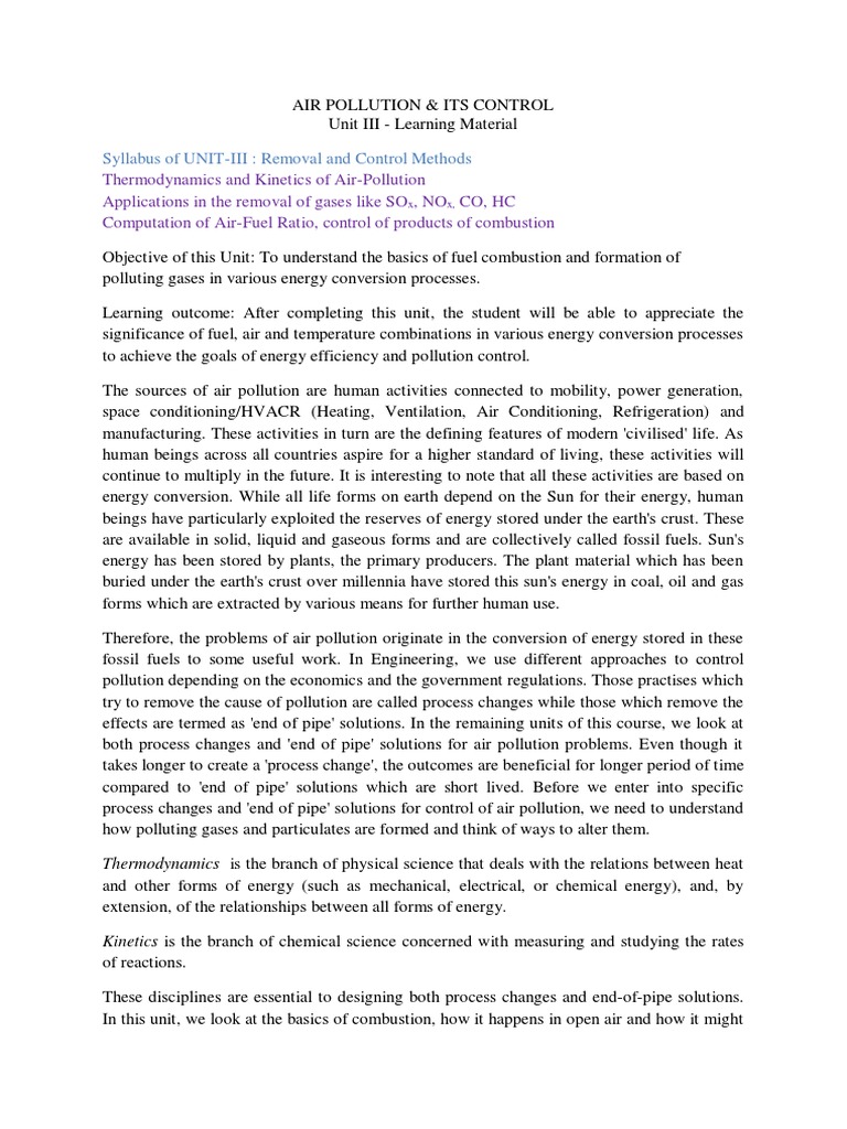Air Pollution Control Methods Overview | PDF | Combustion | Natural Gas