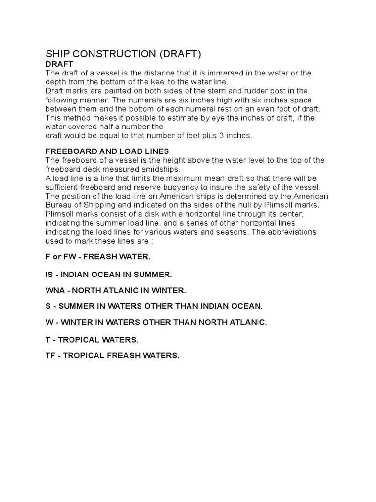 Ship Construction Draft | PDF