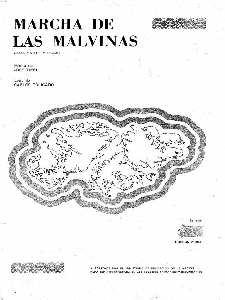 Marcha De Las Malvinas Para Canto Y Piano  Música de marzo  Trabajos