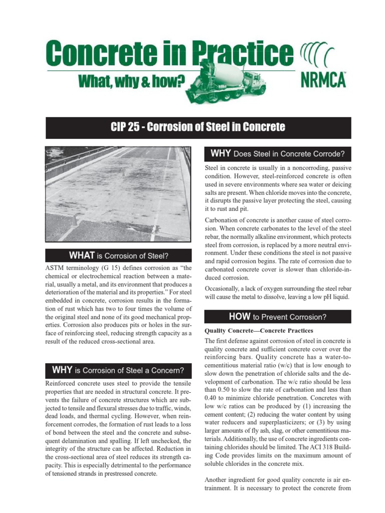 Cip 25 PDF | PDF | Corrosion | Concrete