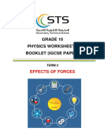 Worksheets Booklet Phys G10 T2 Effects of Forces