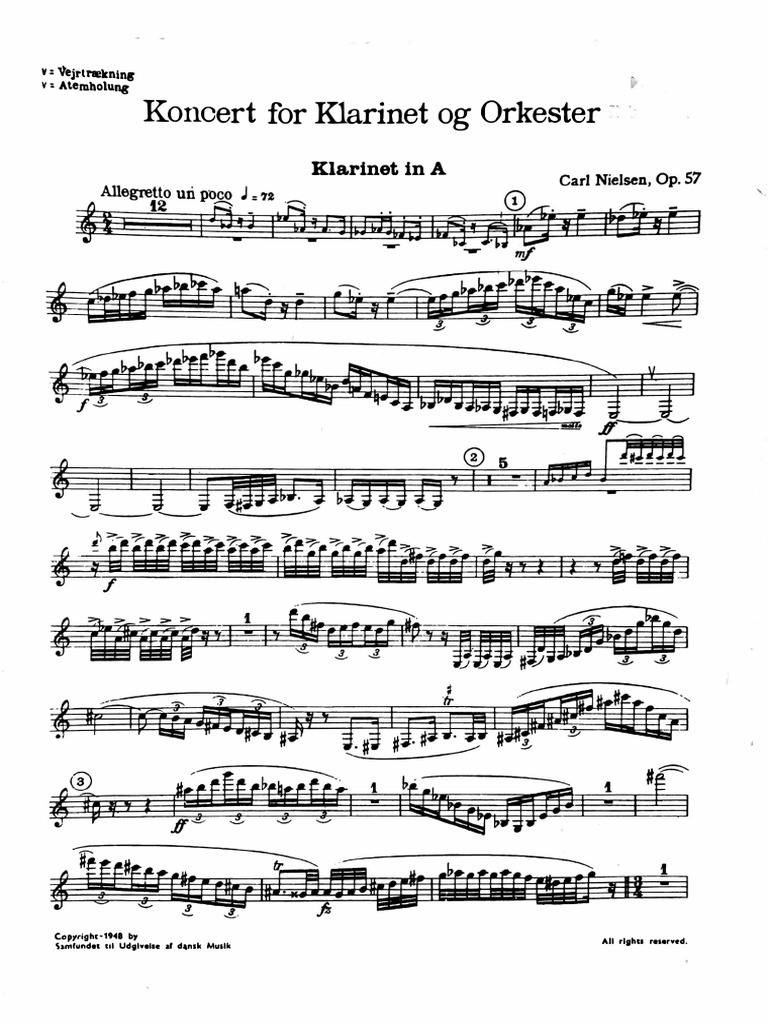 Nielsen Clarinet Concerto - Clarinet Part | PDF