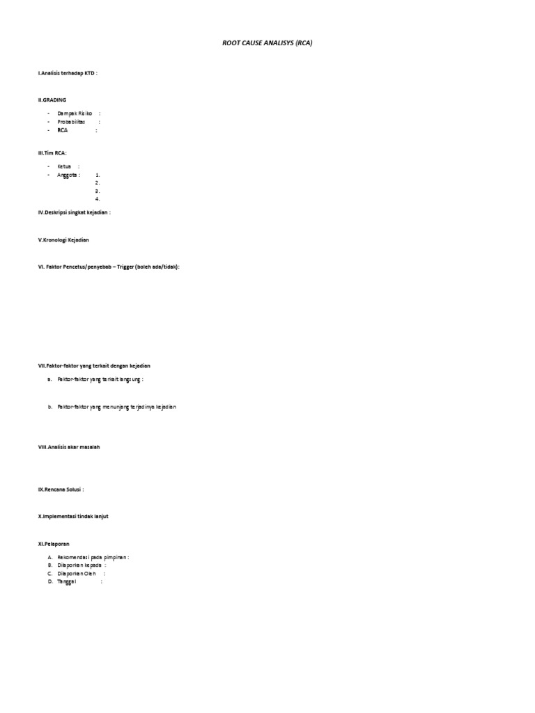 Contoh Laporan RCA Lengkap | PDF | Politik | Sejarah