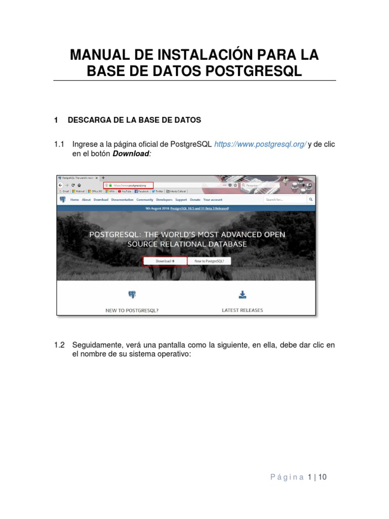 Manual de Instalaciòn de PostgreSQL | PDF | Software del sistema ...