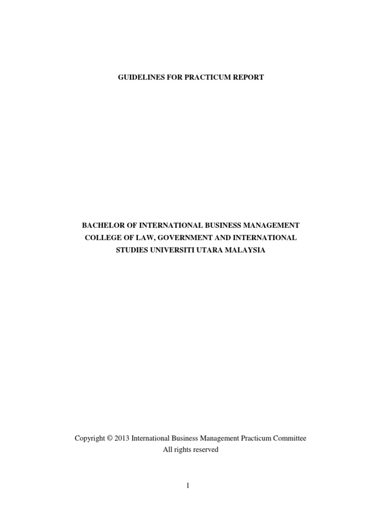 Practicum Guideline For BIBM Students PDF Confidentiality Employment