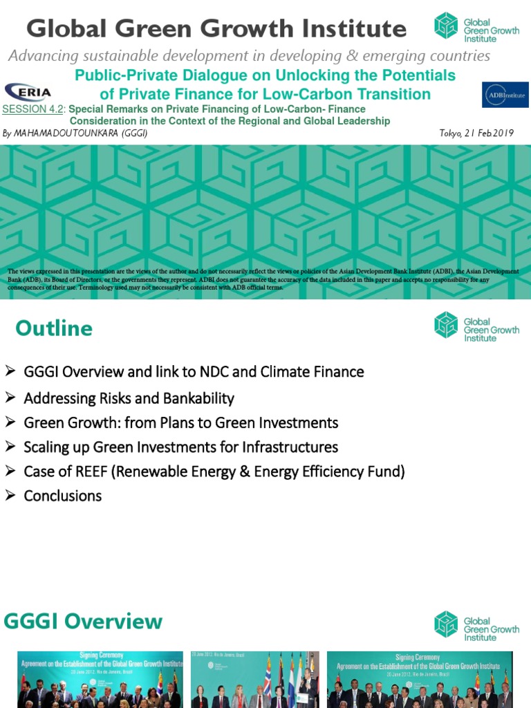 Private Financing of Low-Carbon - Finance Consideration in The Context ...