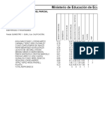 Ministerio de Educación de Ecuador: Concentrado de Notas Del Parcial