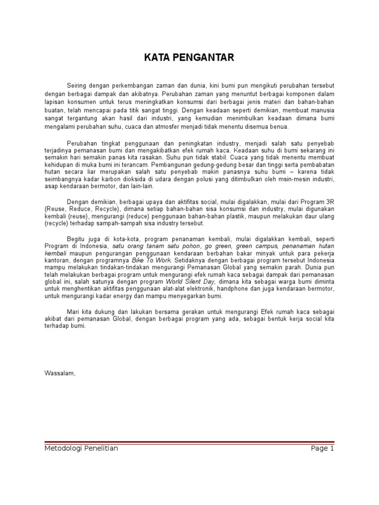 Contoh Makalah Efek Rumah Kaca Dan Pemanasan Global