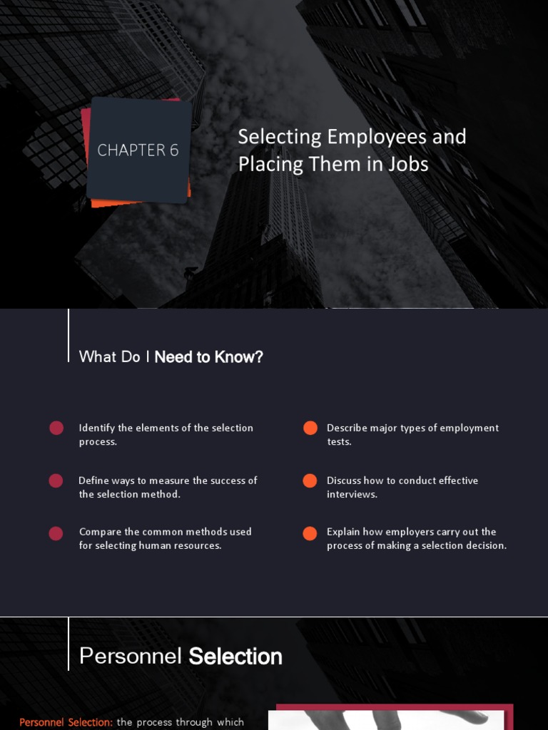 Selecting Employees and Placing Them in Jobs Download Free PDF