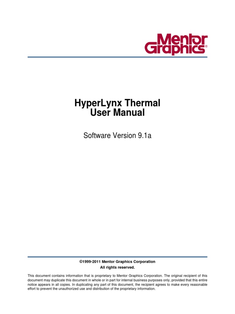 Hyperlynx Thermal User Manual: Software Version 9.1A | PDF | Printed ...
