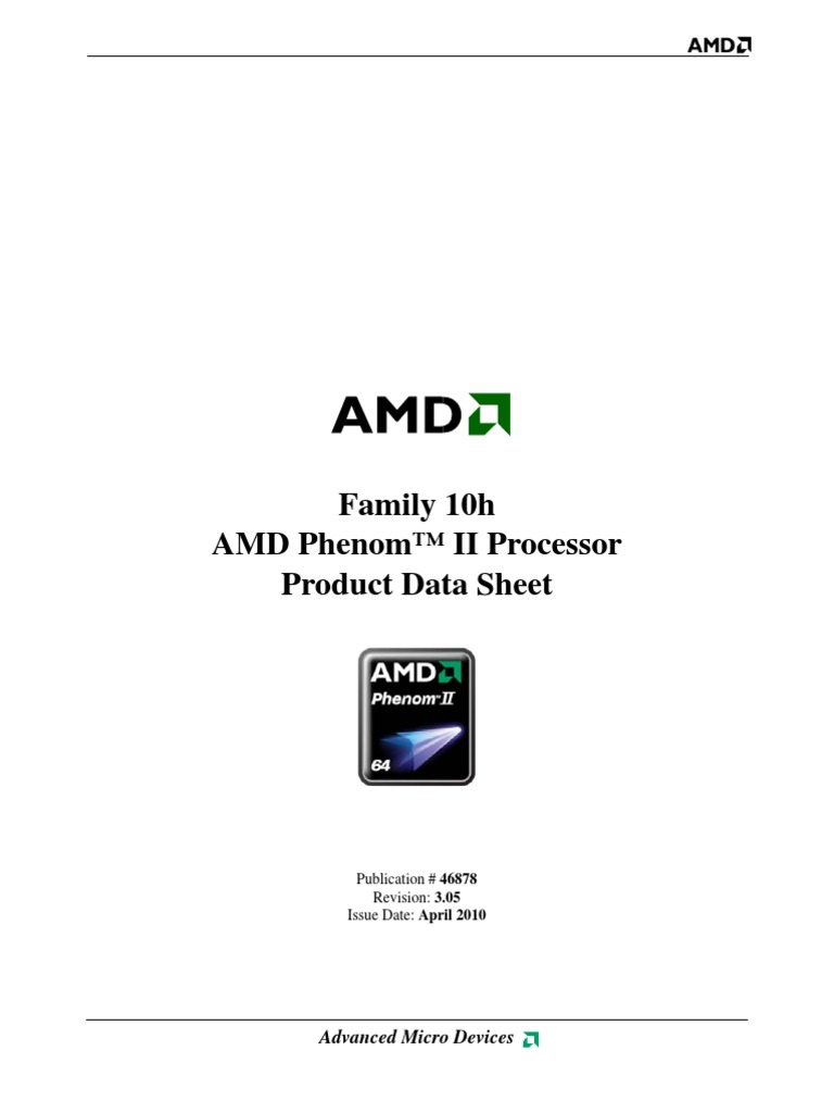 Family 10h - AMD Phenom™ II Processor - Product Data Sheet | PDF | Cpu  Cache | Advanced Micro Devices, image size:768x1024