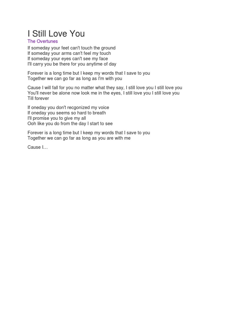 I Still Love You The Overtunes i still love you the overtunes