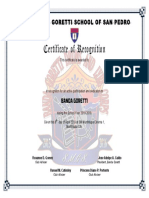 Banda Goretti Certificate 2019