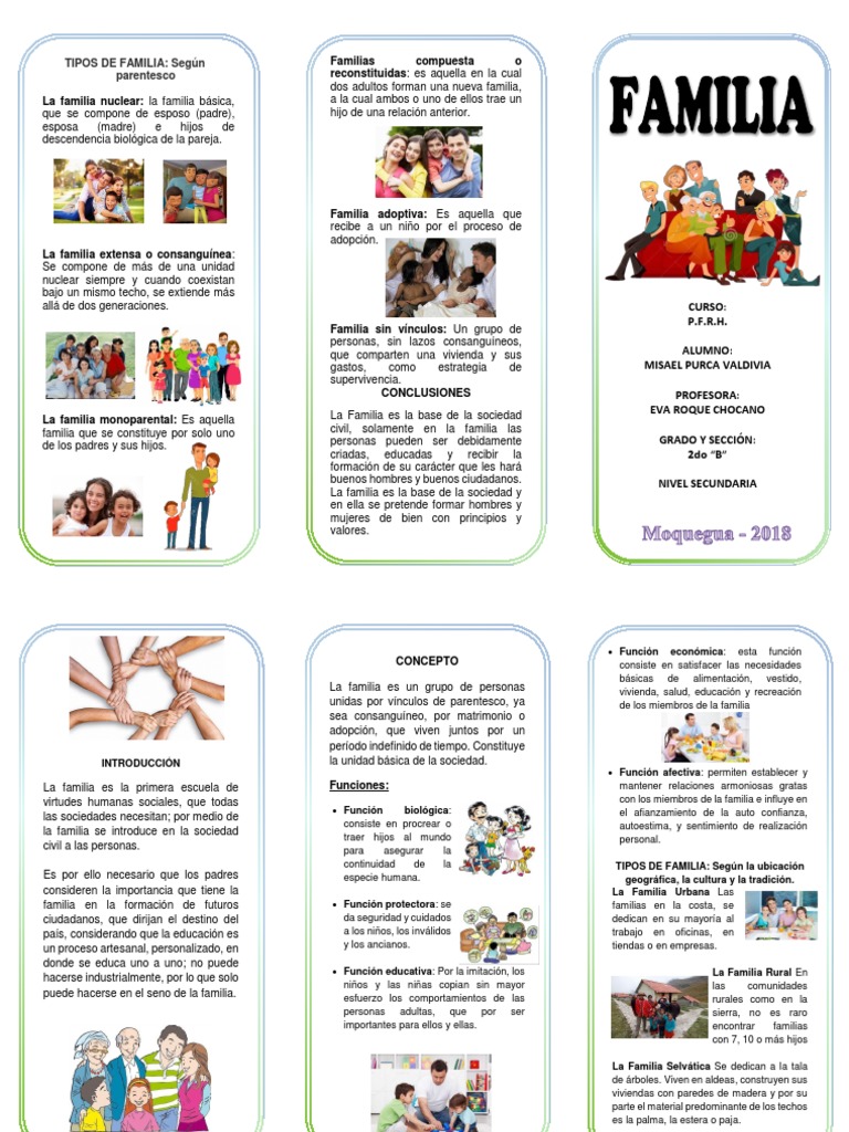 Triptico Word PDF Familia Igualdad de género