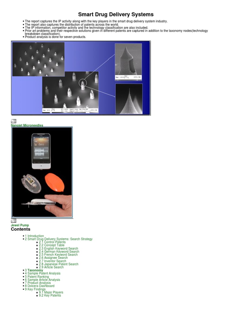 Smart Drug Delivery Systems Report | PDF | Intravenous Therapy ...