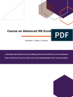Advanced MS Excel 2016 Course Outline - Latest