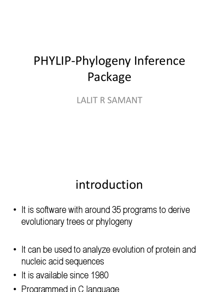PHYLIP: Phylogeny Inference Software | PDF