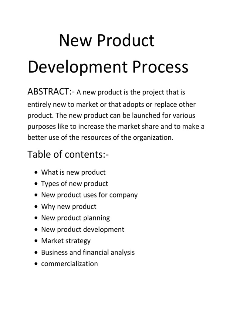 case study on new product development process pdf