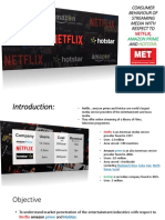 Consumer Behaviour of Streaming Media With Respect To, AND: Netflix
