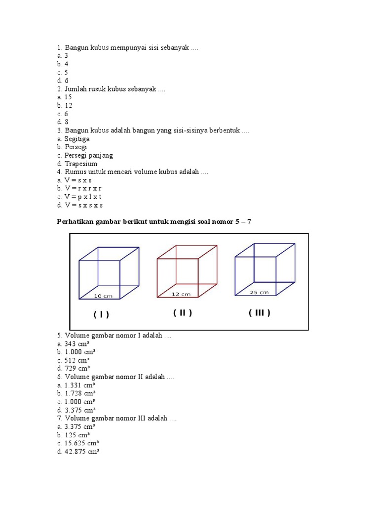 46+ Volume kubus yang memiliki panjang sisi 7 cm adalah ideas