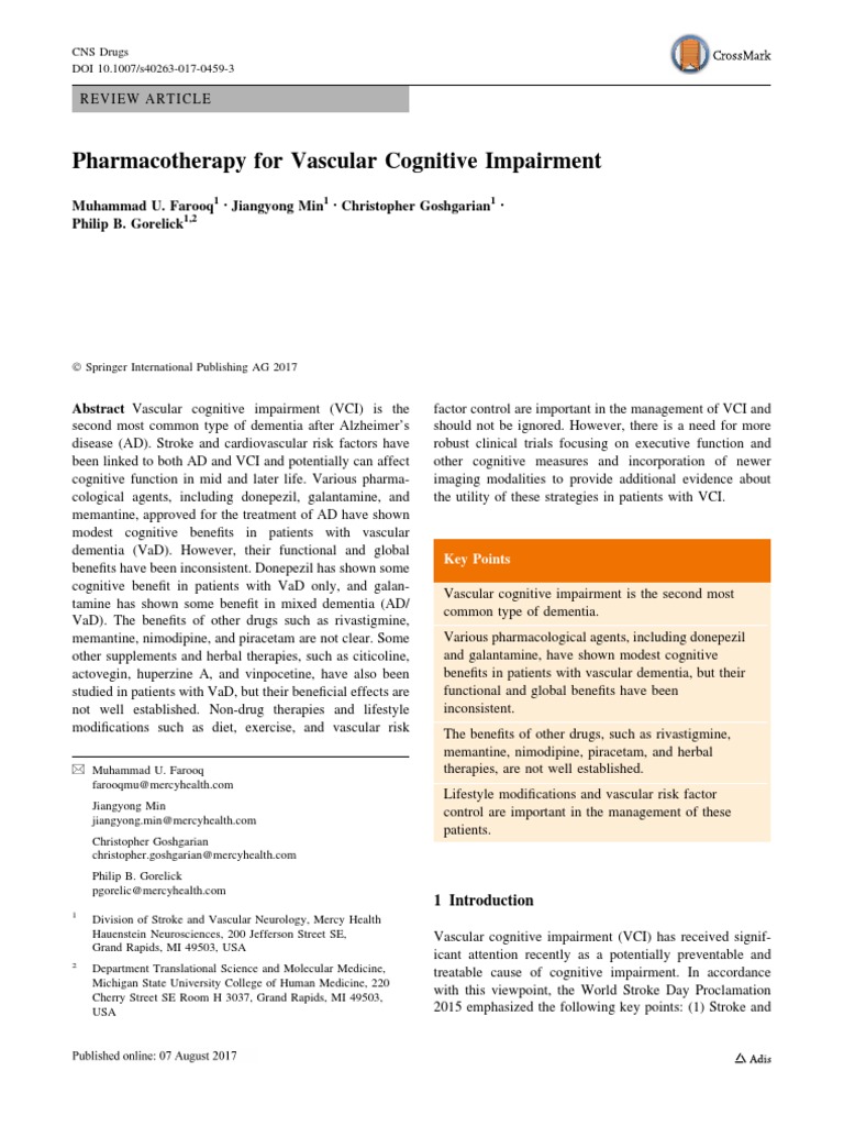 Demencia Vascular Farmacoterapia 2017 | PDF | Dementia | Diagnostic And ...