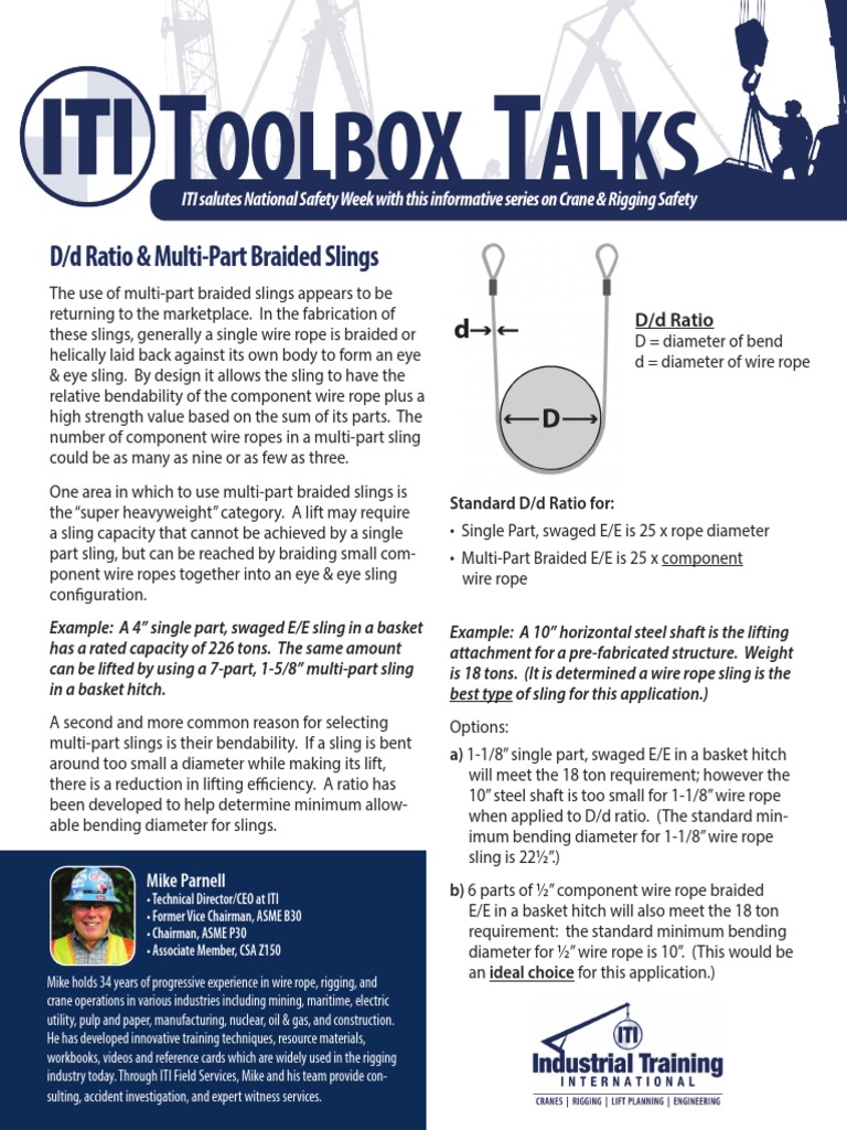 Crane & Rigging Safety D/d Ratio & MultiPart Braided Slings PDF