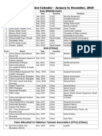 International Exhibition Calendar - January To December, 2019