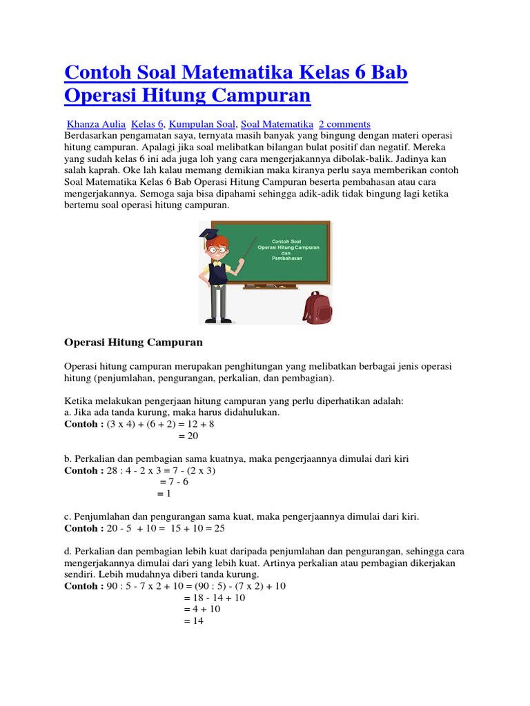 19++ Kunci jawaban matematika kelas 6 operasi hitung campuran information