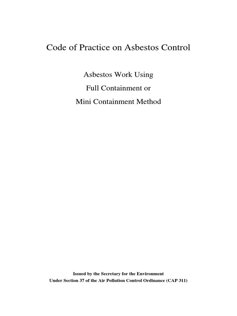 Asbestos Work Using Full Containment or Mini Containment Method PDF ...