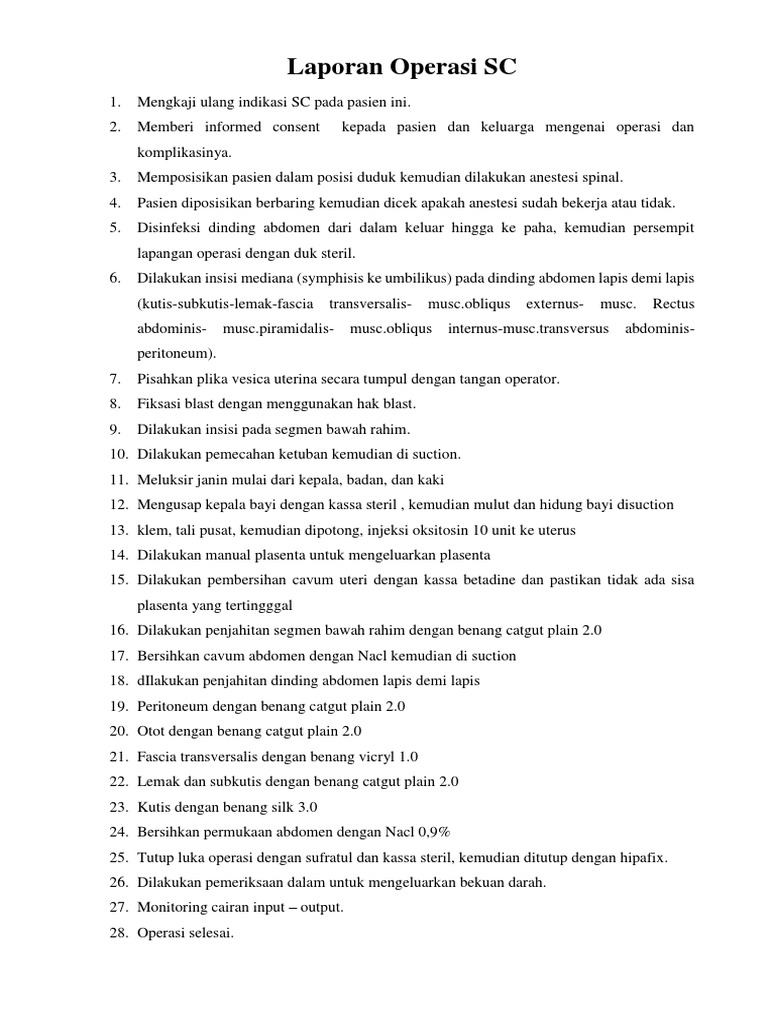 Laporan Operasi Sc Docx
